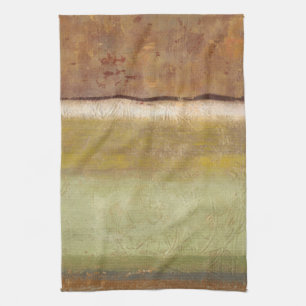 Modern Painting in Earth Tones by Norman Wyatt Tea Towel