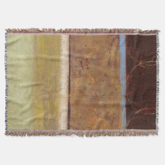 Modern Painting in Earth Tones by Norman Wyatt Throw Blanket (Front)