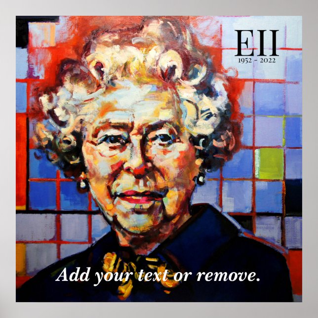 Modern painting of Queen Elizabeth II, Poster (Front)