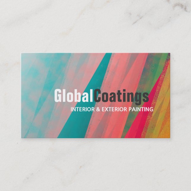 Modern Painting Painter Construction Design Business Card (Front)