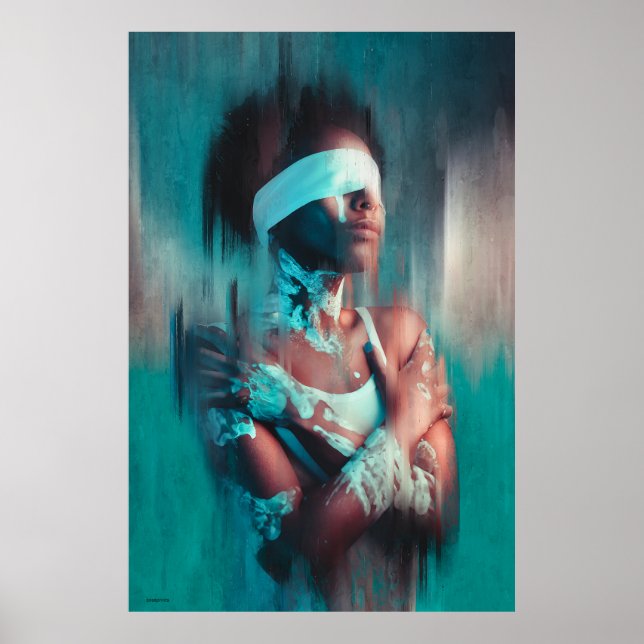 Modern painting portrait african woman painted on poster (Front)