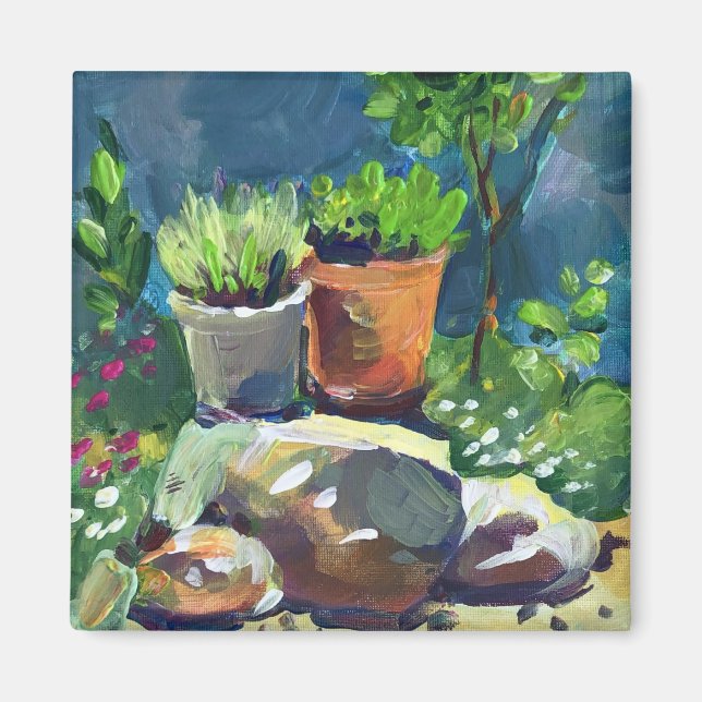 Modern painting summer flowers  magnet (Front)