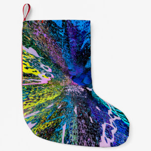 Modern painting wall art decor. Abstract drawing b Small Christmas Stocking