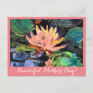 Modern painting , water Lillie .  Postcard