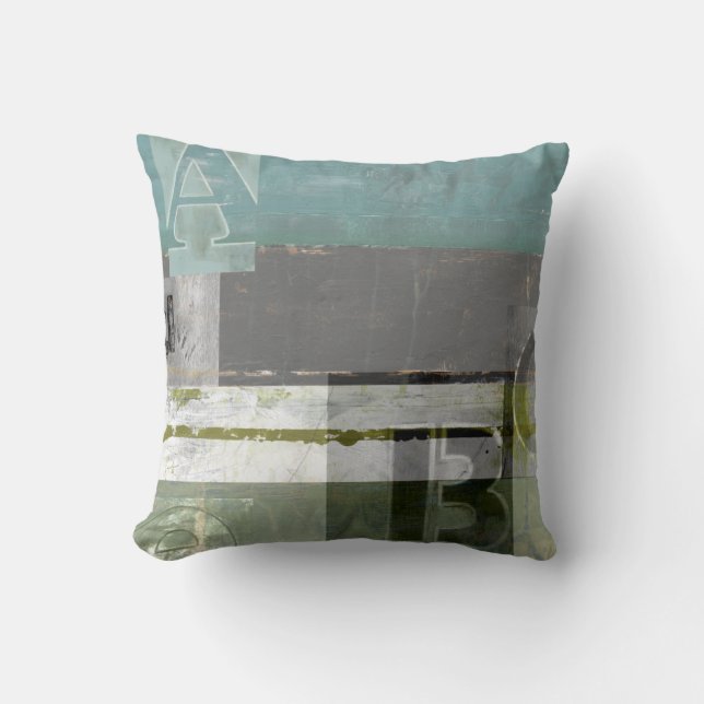 Modern Painting with Assorted Letters Cushion (Front)