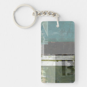 Modern Painting with Assorted Letters Key Ring
