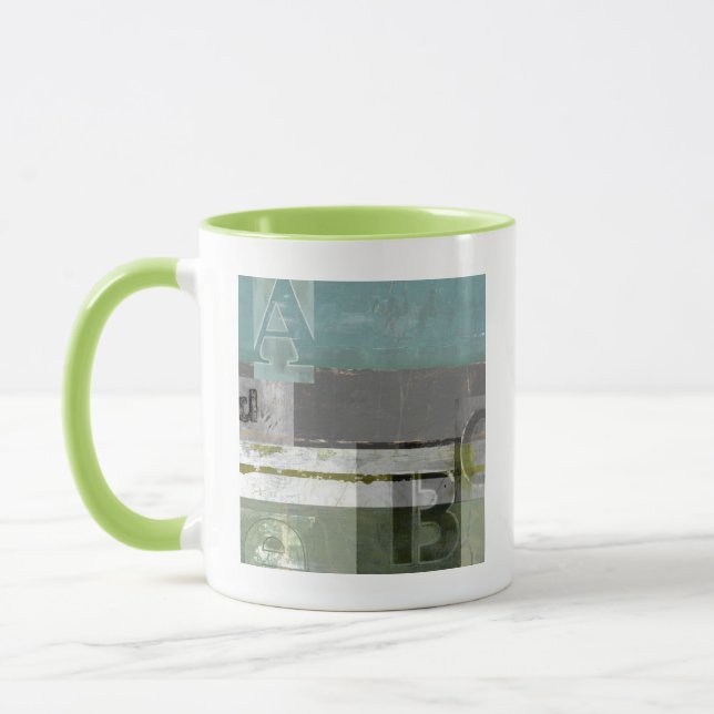 Modern Painting with Assorted Letters Mug (Left)
