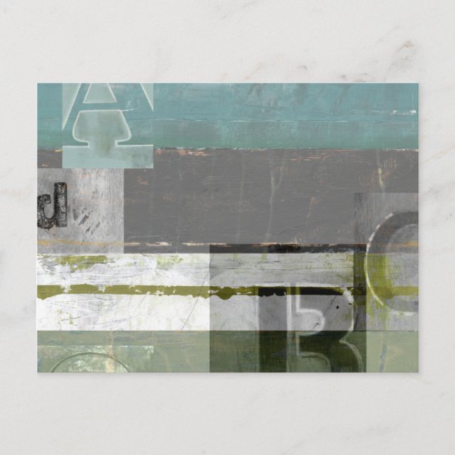 Modern Painting with Assorted Letters Postcard (Front)