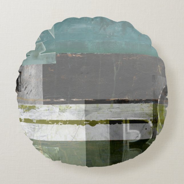 Modern Painting with Assorted Letters Round Cushion (Front)