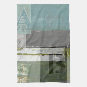 Modern Painting with Assorted Letters Tea Towel