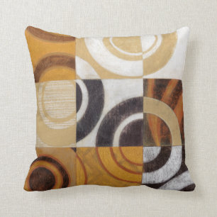 Modern Painting with Circular Patterns Cushion
