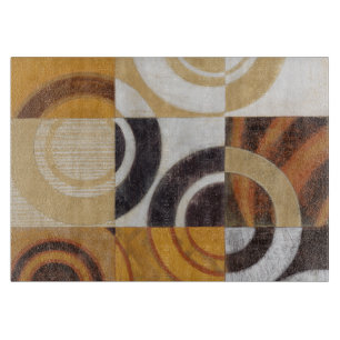 Modern Painting with Circular Patterns Cutting Board