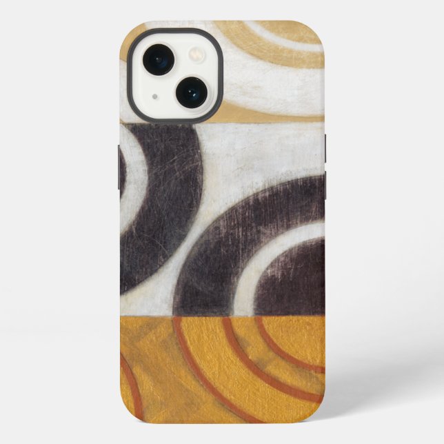 Modern Painting with Circular Patterns iPhone Case (Back)
