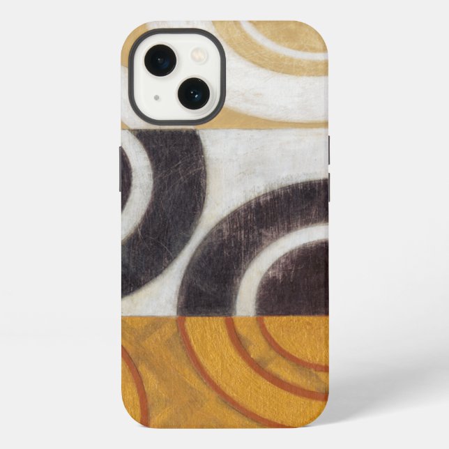 Modern Painting with Circular Patterns iPhone Case (Back)