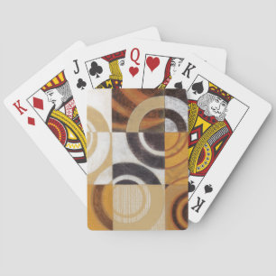Modern Painting with Circular Patterns Playing Cards