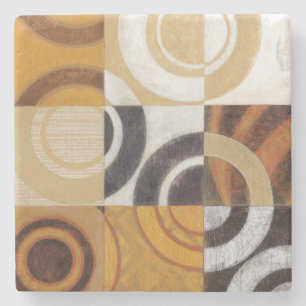 Modern Painting with Circular Patterns Stone Coaster