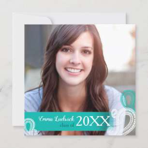 Modern Paisley Graduation Photo Announcement