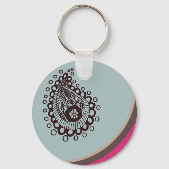 Modern Paisley Keychain (Front)