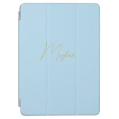 Modern Pale Blue iPad Cover Script Name (Front)