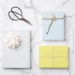 Modern Pale Green Light Blue Yellow Solid Colour Wrapping Paper Sheet<br><div class="desc">Chic set of three wrapping paper sheets in creamy light shades of green,  blue and yellow.</div>