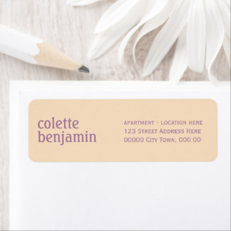 Modern Pale Peach & Lavender Purple Address Return Address Label