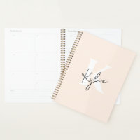 Modern Pale Peach Personalised Monogram Name -