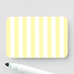 Modern Pale Yellow and White Striped Blank Name Tag