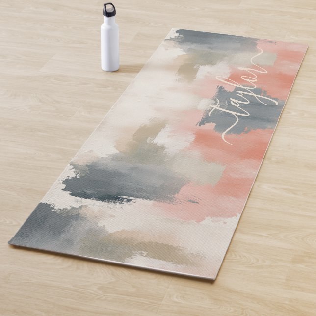Modern Palette Colours Abstract Monogram Yoga Mat (In Situ)