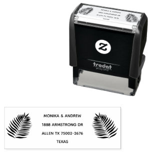 Modern Palm Leaf Botanical Return Address Self-inking Stamp