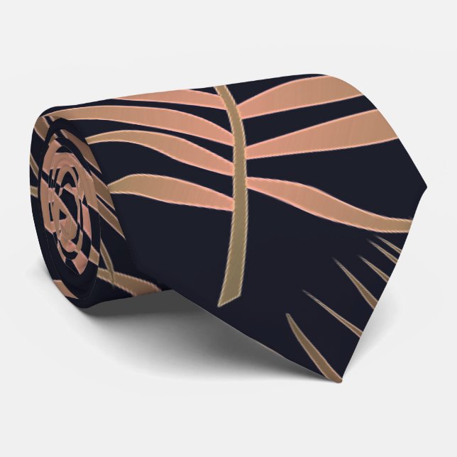 Modern Palm Leaves Tropical Exotic Design Tie (Rolled)