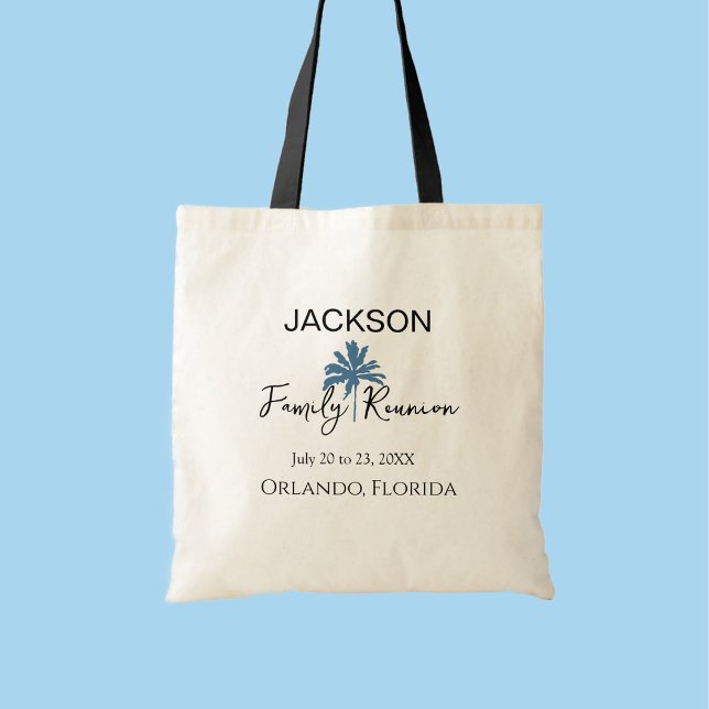 Modern Palm Tree Beach Vacation Family Reunion  Tote Bag (Creator Uploaded)