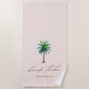 Modern Palm Tree Bride Tribe Bachelorette Beach To Towel