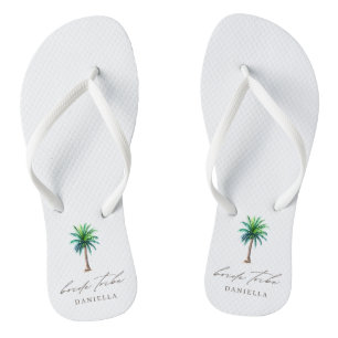 Modern Palm Tree Bride Tribe Bachelorette  Thongs