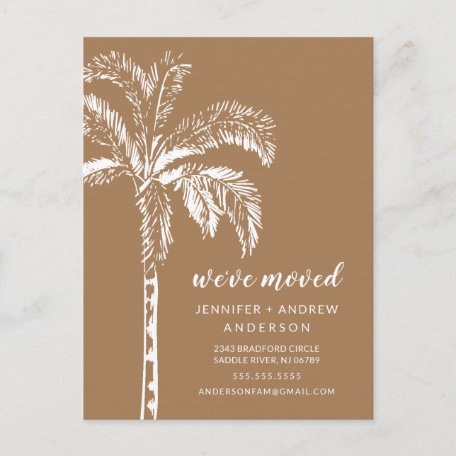 Modern Palm Tree Moving Announcement (Front)