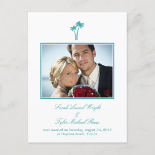Modern Palm Trees Wedding Announcement