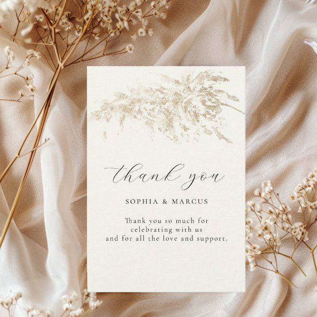 Modern Pampas Grass Wedding Thank You Card (Creator Uploaded)