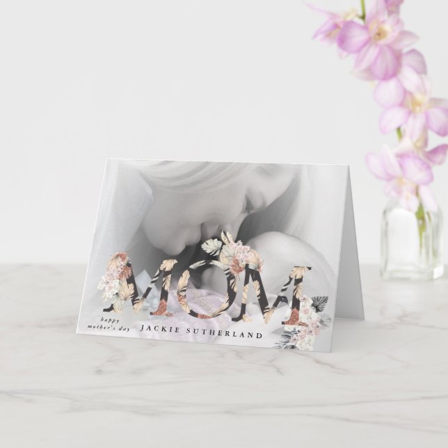 Modern Pampas MOM flowers Mothers Day Card (Orchid)