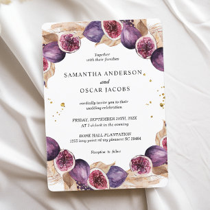 Modern Pampas & Purple Figs Beauty Frame Invitation