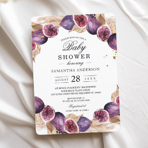Modern Pampas & Purple Figs Beauty Frame Invitation