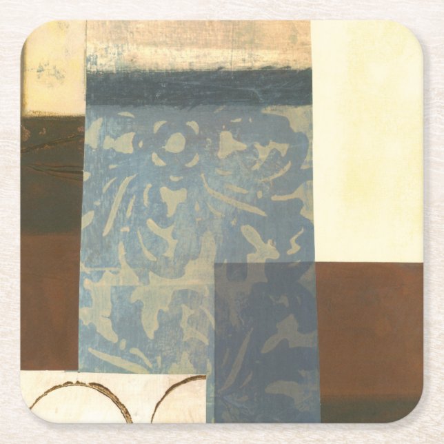 Modern Panel Painting Square Paper Coaster (Front)