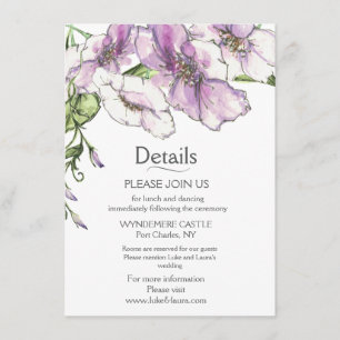 Modern Pansy  Enclosure Card