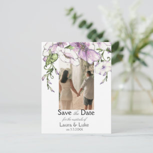 Modern Pansy Save the Date Postcard