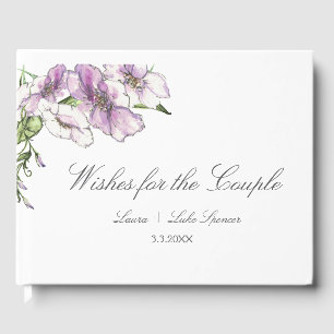 Modern Pansy Wedding Guest Book