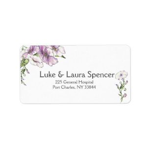 Modern Pansy Wedding Label