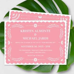Modern Papel Picado Mexican Wedding Invitation