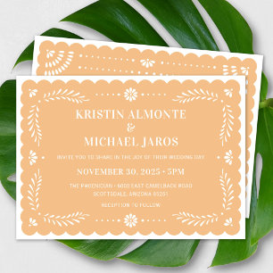 Modern Papel Picado Mexican Wedding Invitation