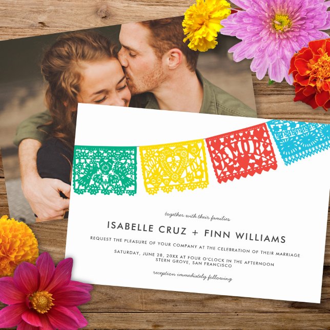 Modern Papel Picado | Wedding Invitation (Creator Uploaded)
