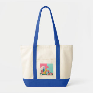 Modern Paper Collage Cityscape Tote Bag