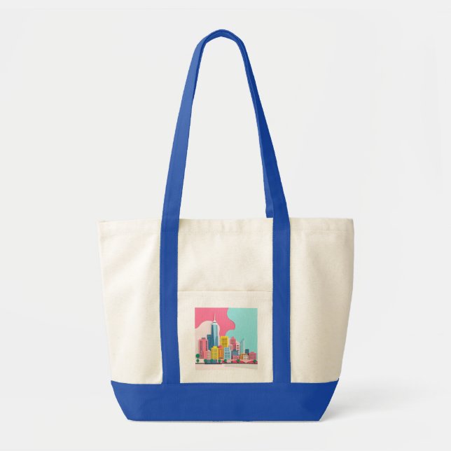 Modern Paper Collage Cityscape Tote Bag (Front)