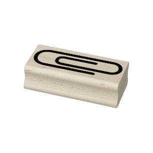 Modern Paperclip Silhouette Rubber Stamp